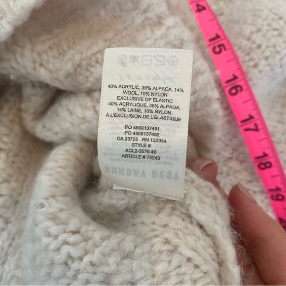SUNDAY BEST beige cable knit Melly sweater, mockneck, size M - Picture 11 of 11